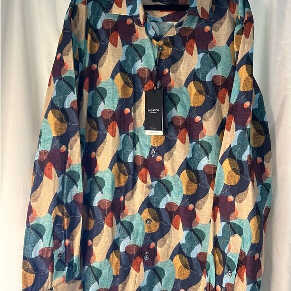 Bugatchi Men's Hugo Shaped
Comfort Stretch Cotton Sport Shirt. NWT - Picture 2 of 7